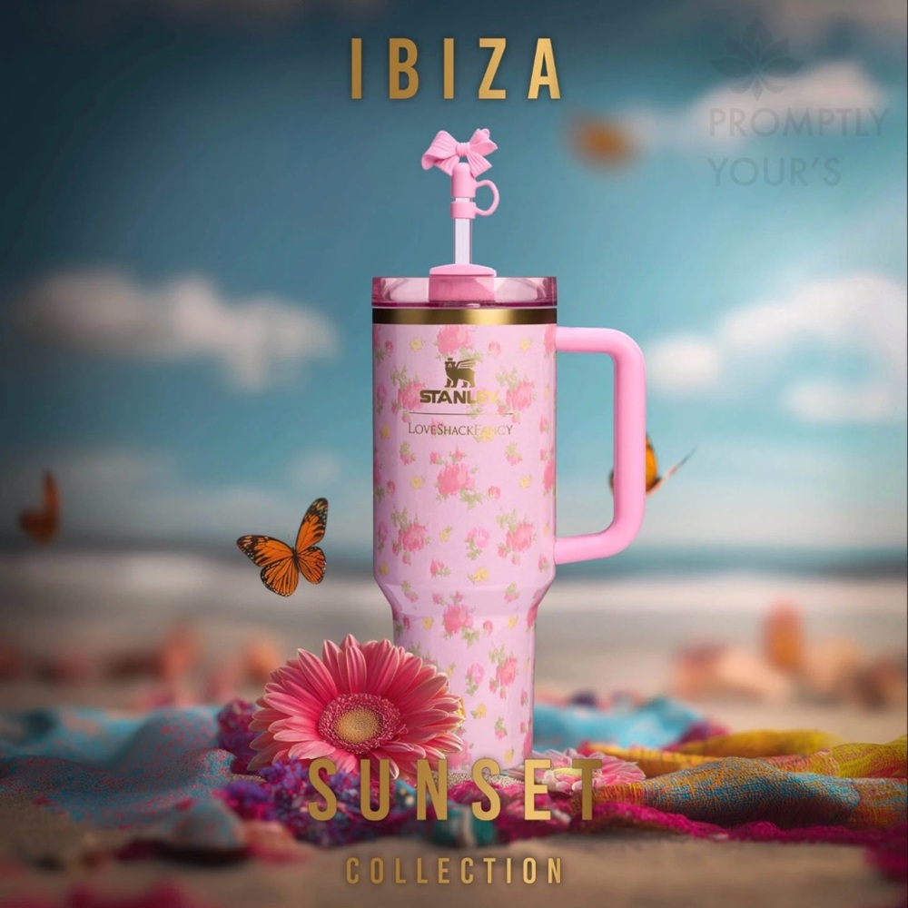 Stanley 1913 x LoveShackFancy Quencher H2.0  Tumbler Ibiza Sunset 40 Oz
